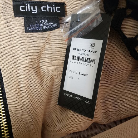 NWT City Chic Dress So Fancy Black L = 20 = 2X - Picture 5 of 5